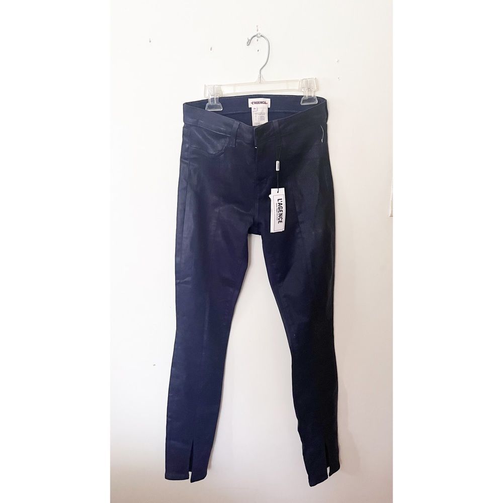 ‼️SOLD‼️L’AGENCE Jyothi High Rise Split Ankle Jean Midnight Coated - Picture 6 of 7